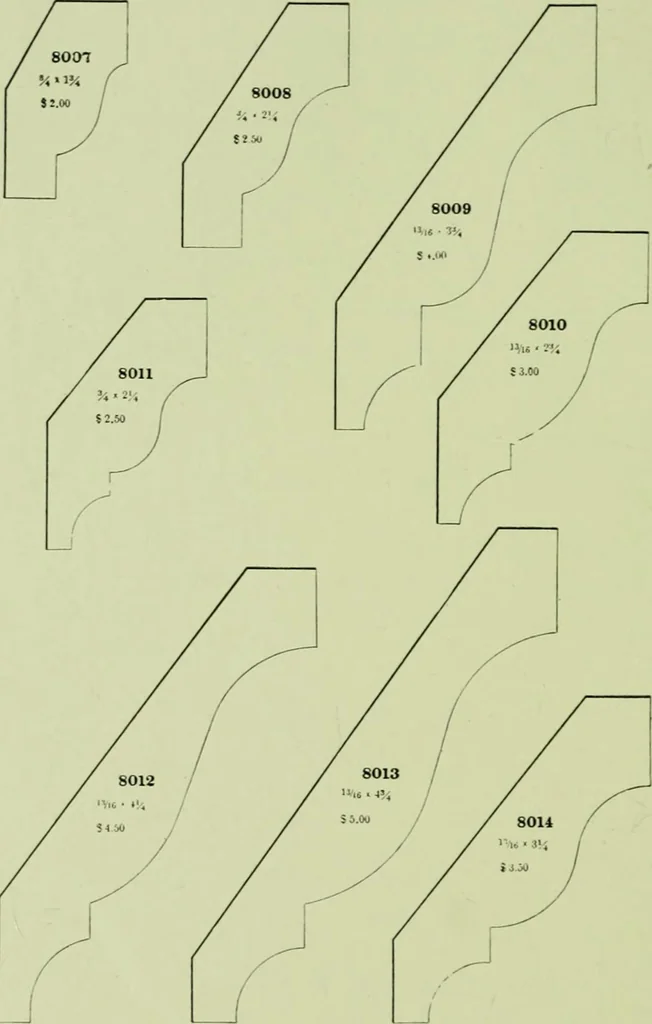 An illustration from Millwork catalogue : makers of the original patent dowelled doors, sash, blinds, fine interior finish, store and office fixtures, bank counters, dealers in lumber, etc, 1904, leaf 237