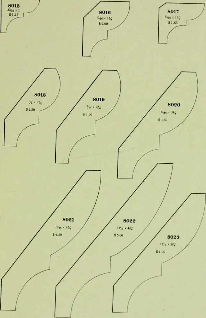 An illustration from Millwork catalogue : makers of the original patent dowelled doors, sash, blinds, fine interior finish, store and office fixtures, bank counters, dealers in lumber, etc, 1904, leaf 238