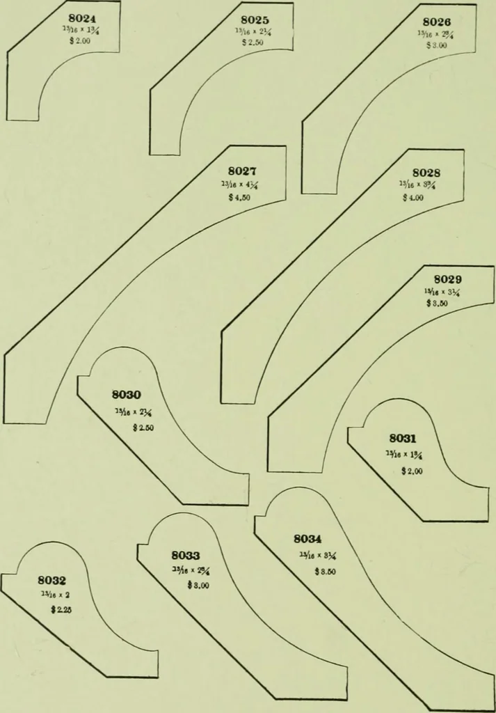 An illustration from Millwork catalogue : makers of the original patent dowelled doors, sash, blinds, fine interior finish, store and office fixtures, bank counters, dealers in lumber, etc, 1904, leaf 239