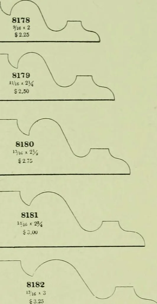 An illustration from Millwork catalogue : makers of the original patent dowelled doors, sash, blinds, fine interior finish, store and office fixtures, bank counters, dealers in lumber, etc, 1904, leaf 249