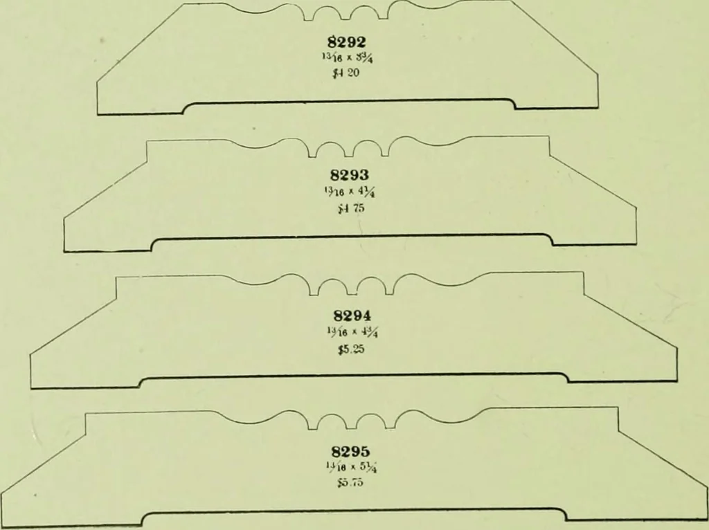 An illustration from Millwork catalogue : makers of the original patent dowelled doors, sash, blinds, fine interior finish, store and office fixtures, bank counters, dealers in lumber, etc, 1904, leaf 259