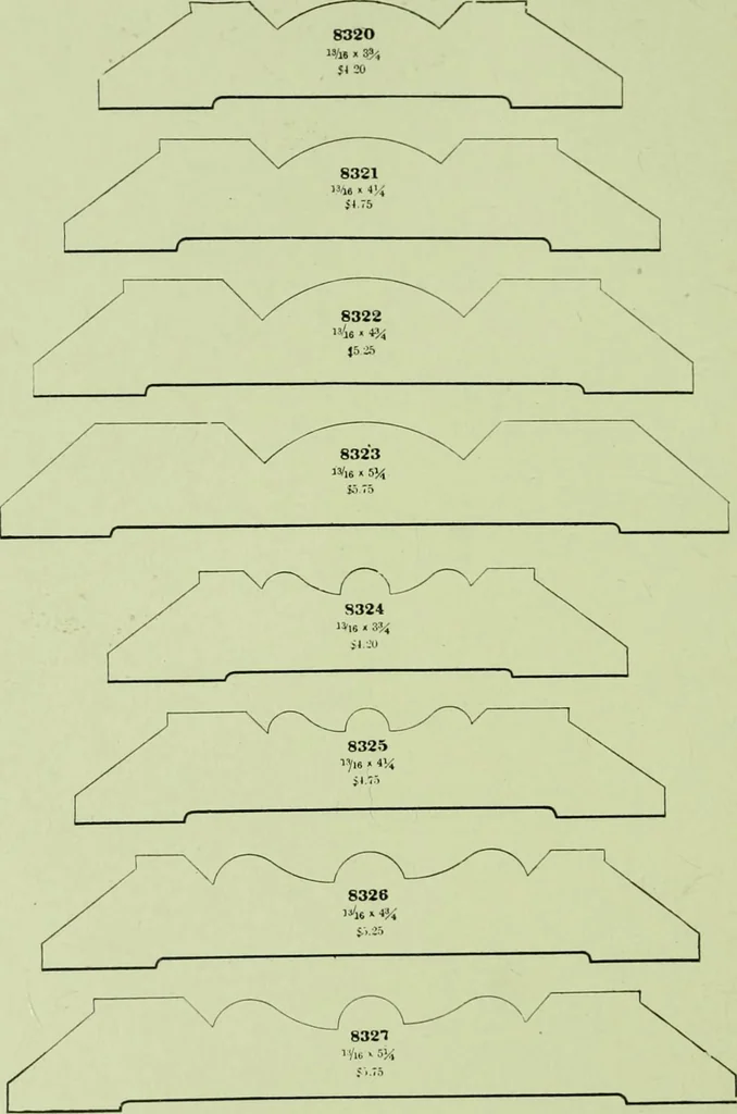 An illustration from Millwork catalogue : makers of the original patent dowelled doors, sash, blinds, fine interior finish, store and office fixtures, bank counters, dealers in lumber, etc, 1904, leaf 263