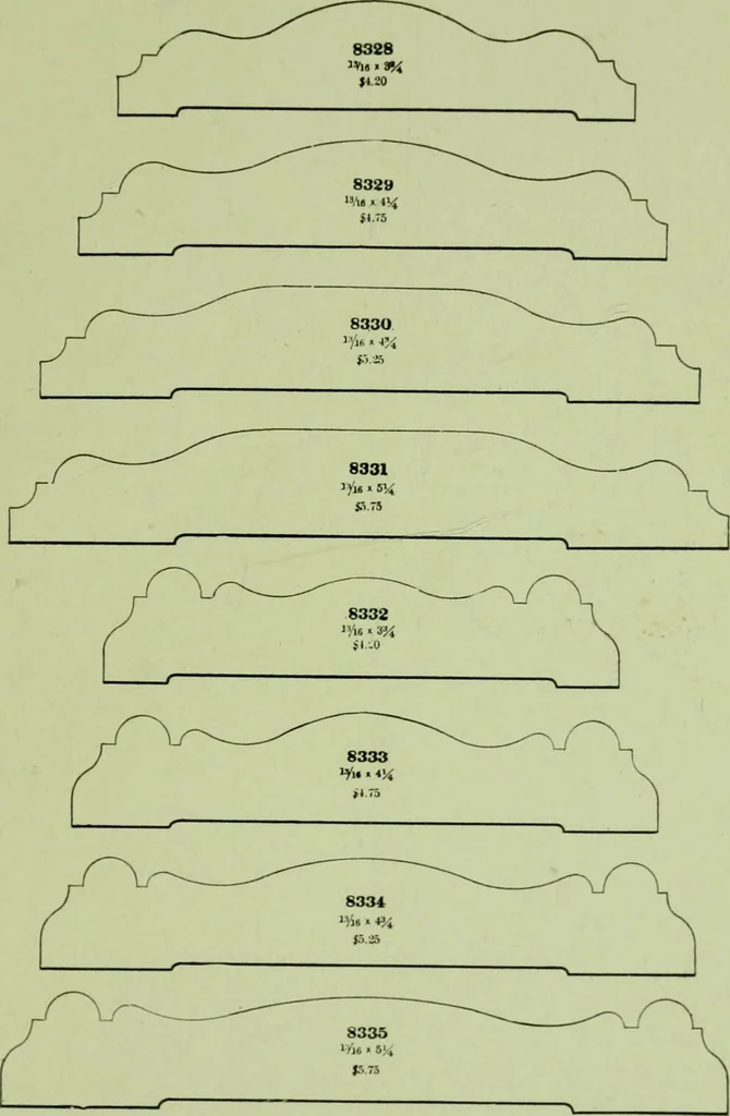 An illustration from Millwork catalogue : makers of the original patent dowelled doors, sash, blinds, fine interior finish, store and office fixtures, bank counters, dealers in lumber, etc, 1904, leaf 264