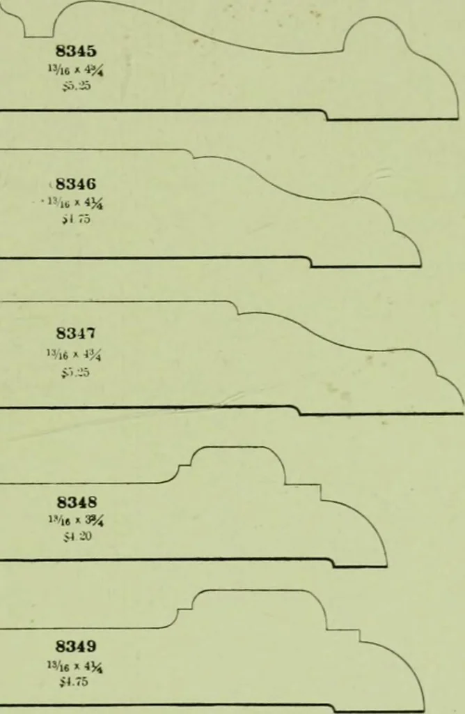 An illustration from Millwork catalogue : makers of the original patent dowelled doors, sash, blinds, fine interior finish, store and office fixtures, bank counters, dealers in lumber, etc, 1904, leaf 266