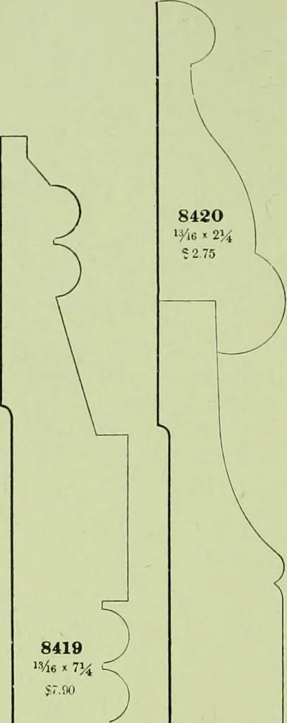 An illustration from Millwork catalogue : makers of the original patent dowelled doors, sash, blinds, fine interior finish, store and office fixtures, bank counters, dealers in lumber, etc, 1904, leaf 277