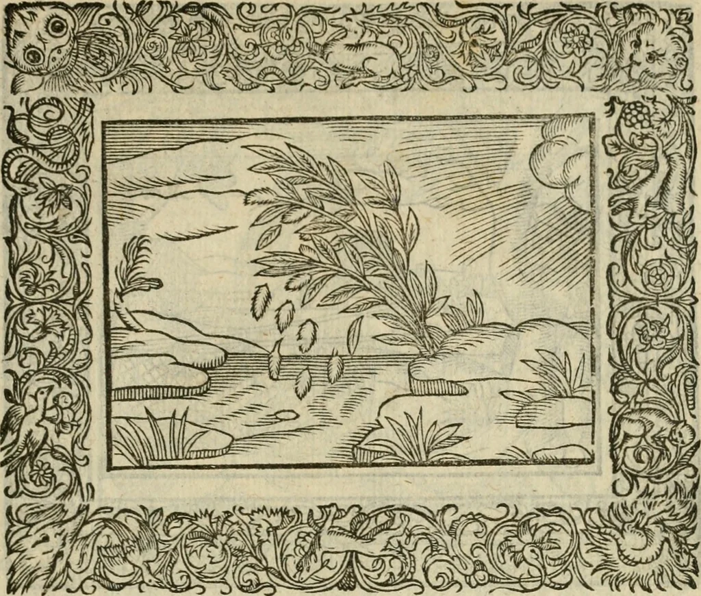 An illustration from Minerua Britanna, or, A garden of heroical deuises, furnished, and adorned with emblemes and impresa's of sundry natures : newly devised, moralized, and published, 1612, leaf 104
