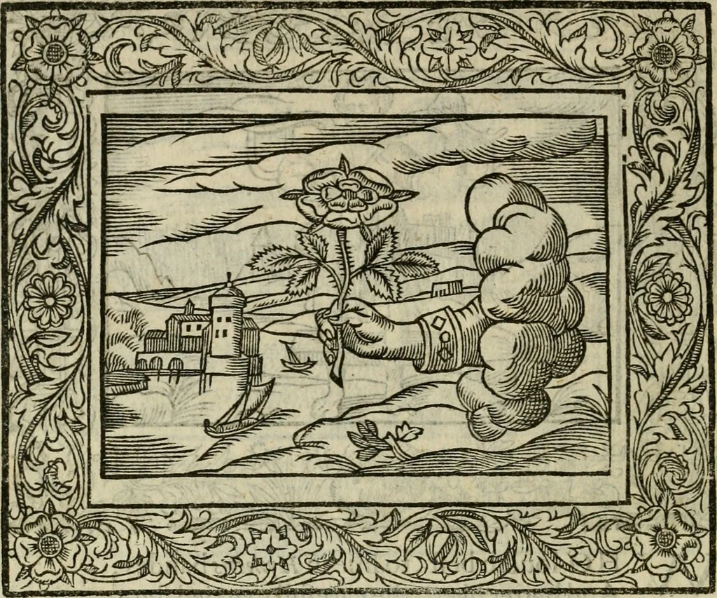 An illustration from Minerua Britanna, or, A garden of heroical deuises, furnished, and adorned with emblemes and impresa's of sundry natures : newly devised, moralized, and published, 1612, leaf 157