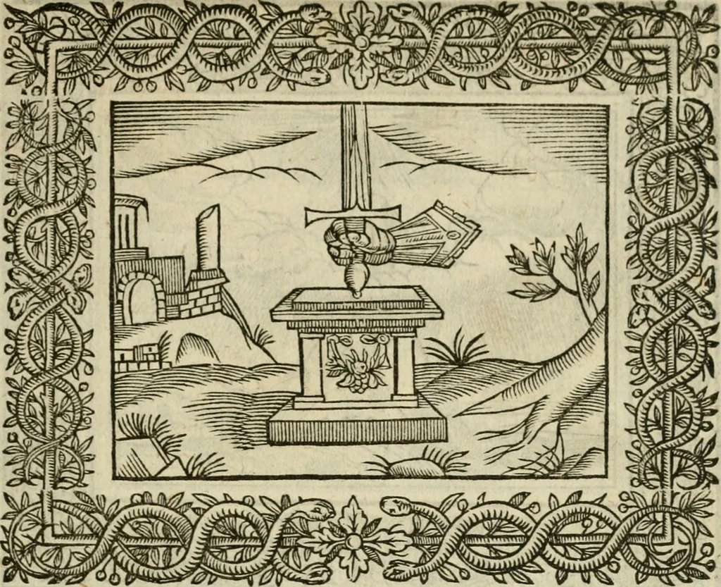 An illustration from Minerua Britanna, or, A garden of heroical deuises, furnished, and adorned with emblemes and impresa's of sundry natures : newly devised, moralized, and published, 1612, leaf 186