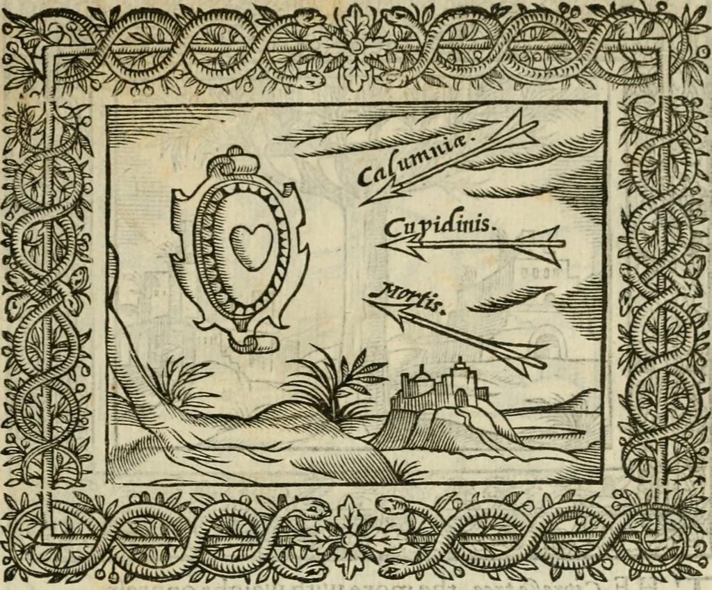 An illustration from Minerua Britanna, or, A garden of heroical deuises, furnished, and adorned with emblemes and impresa's of sundry natures : newly devised, moralized, and published, 1612, leaf 190