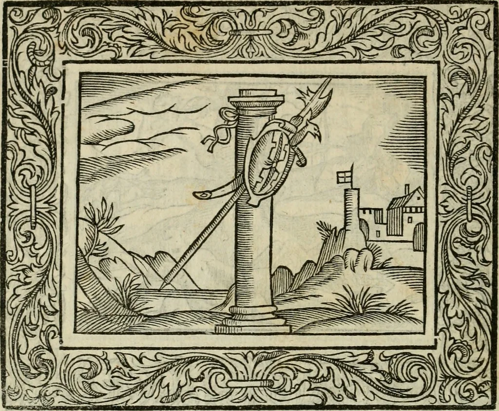 An illustration from Minerua Britanna, or, A garden of heroical deuises, furnished, and adorned with emblemes and impresa's of sundry natures : newly devised, moralized, and published, 1612, leaf 197