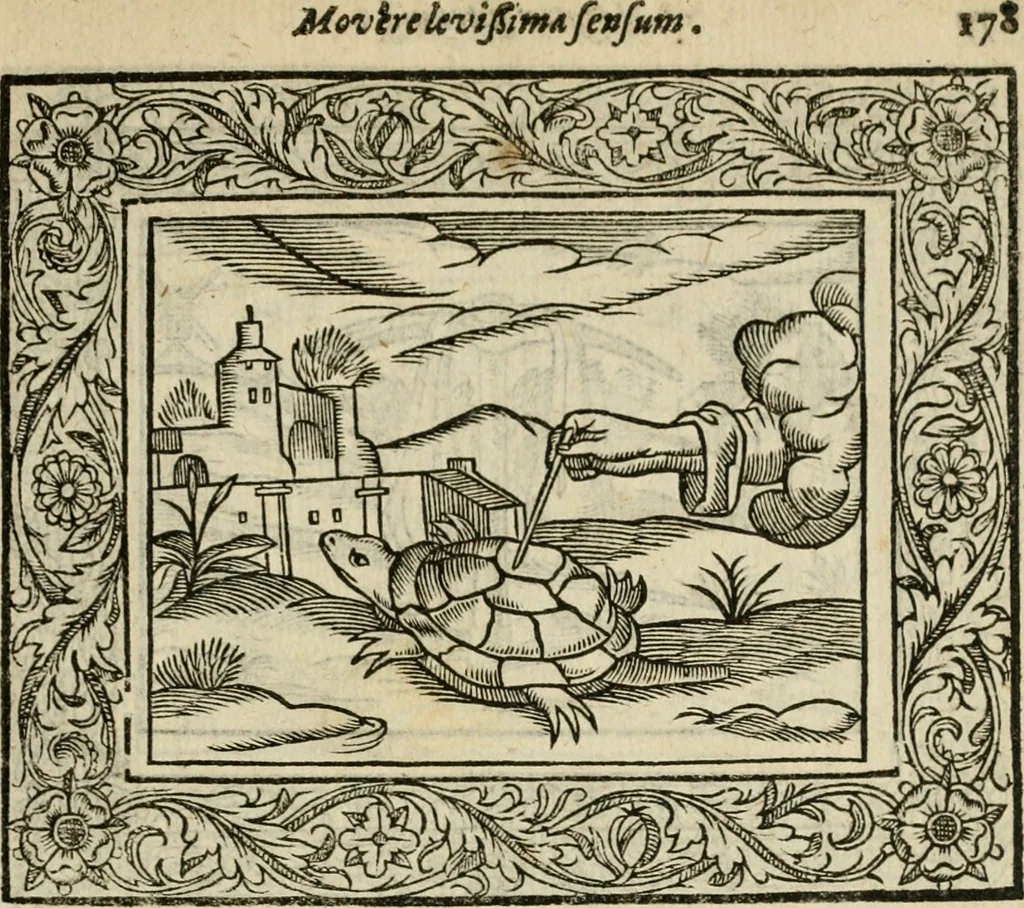An illustration from Minerua Britanna, or, A garden of heroical deuises, furnished, and adorned with emblemes and impresa's of sundry natures : newly devised, moralized, and published, 1612, leaf 202