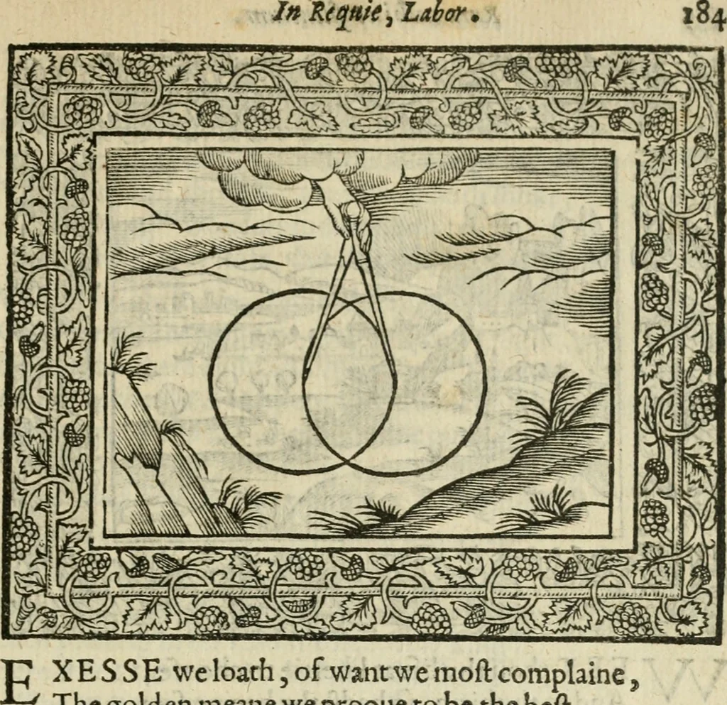 An illustration from Minerua Britanna, or, A garden of heroical deuises, furnished, and adorned with emblemes and impresa's of sundry natures : newly devised, moralized, and published, 1612, leaf 208