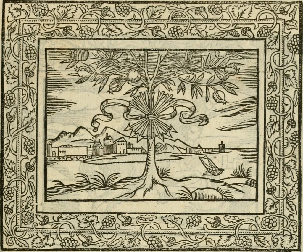 An illustration from Minerua Britanna, or, A garden of heroical deuises, furnished, and adorned with emblemes and impresa's of sundry natures : newly devised, moralized, and published, 1612, leaf 36