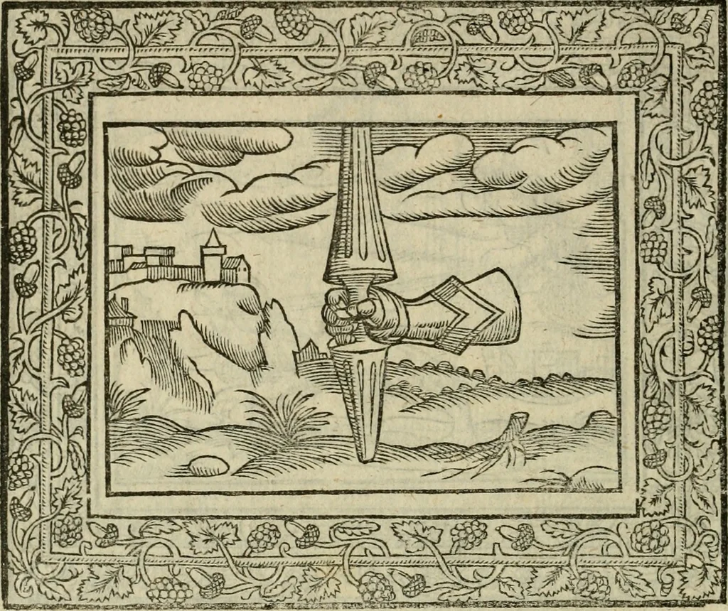 An illustration from Minerua Britanna, or, A garden of heroical deuises, furnished, and adorned with emblemes and impresa's of sundry natures : newly devised, moralized, and published, 1612, leaf 53