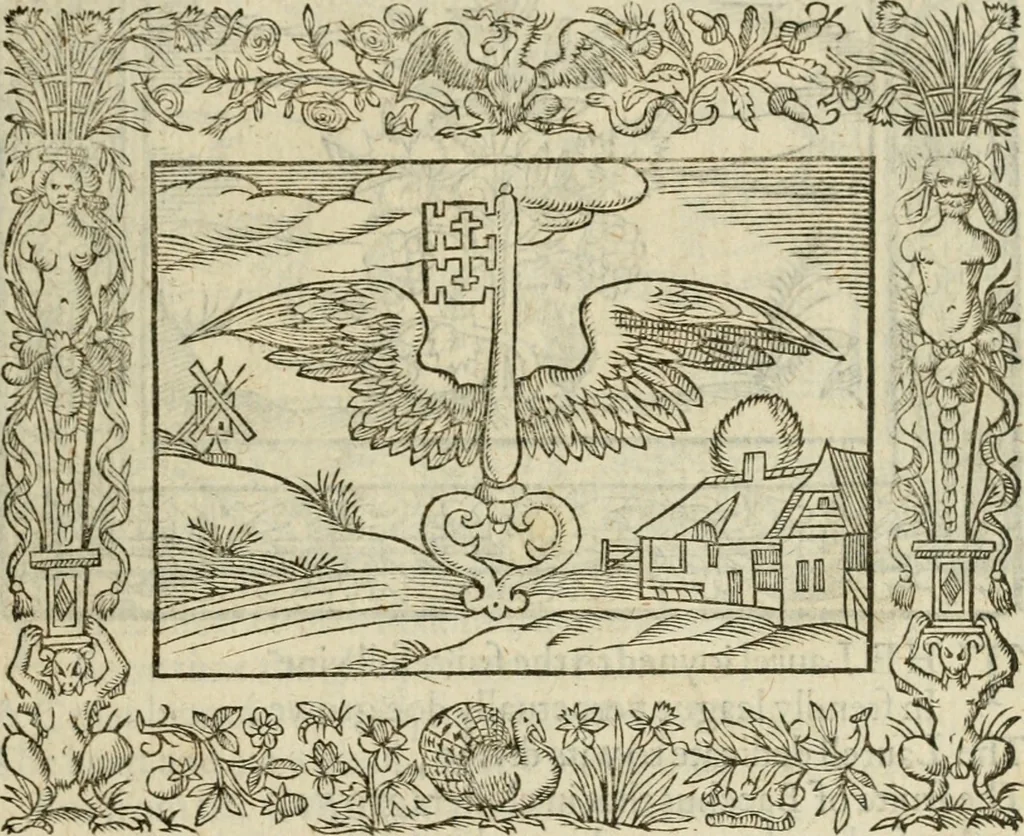 An illustration from Minerua Britanna, or, A garden of heroical deuises, furnished, and adorned with emblemes and impresa's of sundry natures : newly devised, moralized, and published, 1612, leaf 58