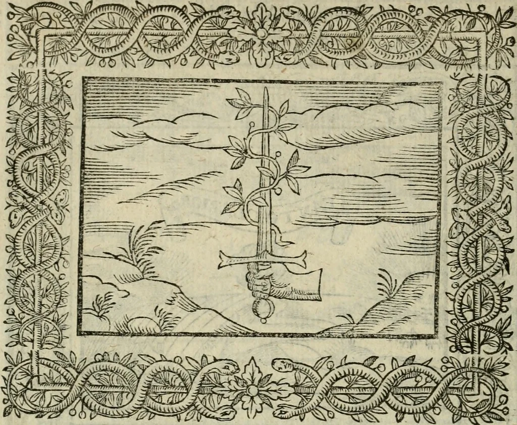 An illustration from Minerua Britanna, or, A garden of heroical deuises, furnished, and adorned with emblemes and impresa's of sundry natures : newly devised, moralized, and published, 1612, leaf 63