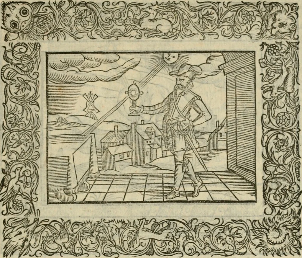 An illustration from Minerua Britanna, or, A garden of heroical deuises, furnished, and adorned with emblemes and impresa's of sundry natures : newly devised, moralized, and published, 1612, leaf 76