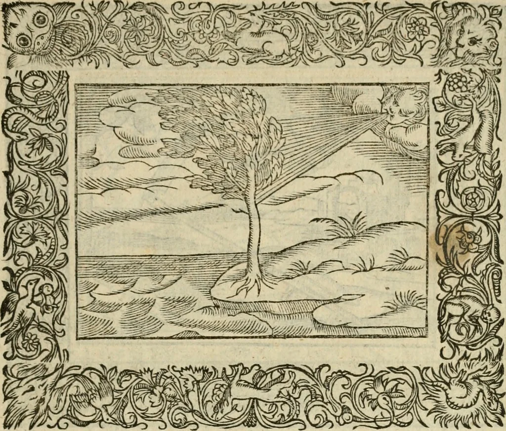 An illustration from Minerua Britanna, or, A garden of heroical deuises, furnished, and adorned with emblemes and impresa's of sundry natures : newly devised, moralized, and published, 1612, leaf 80