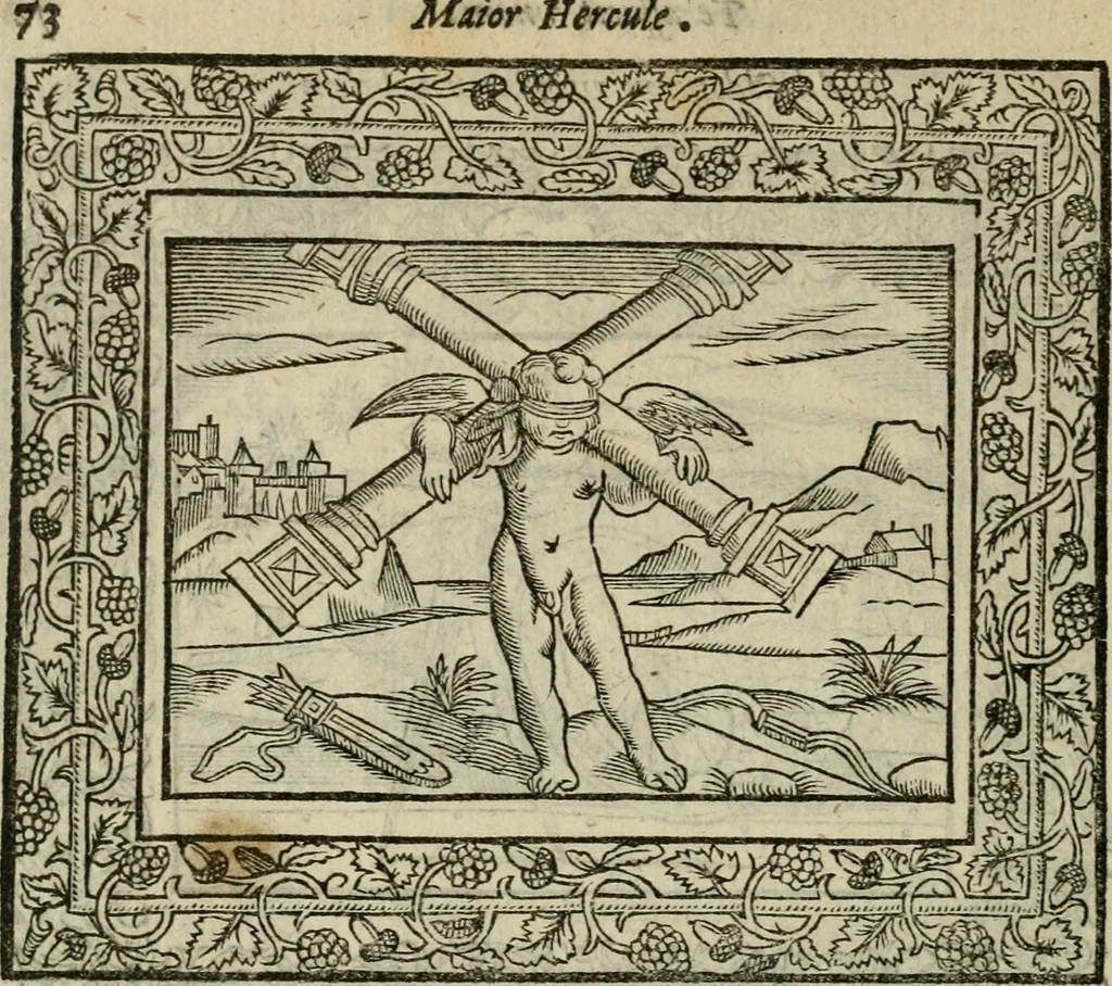 An illustration from Minerua Britanna, or, A garden of heroical deuises, furnished, and adorned with emblemes and impresa's of sundry natures : newly devised, moralized, and published, 1612, leaf 93