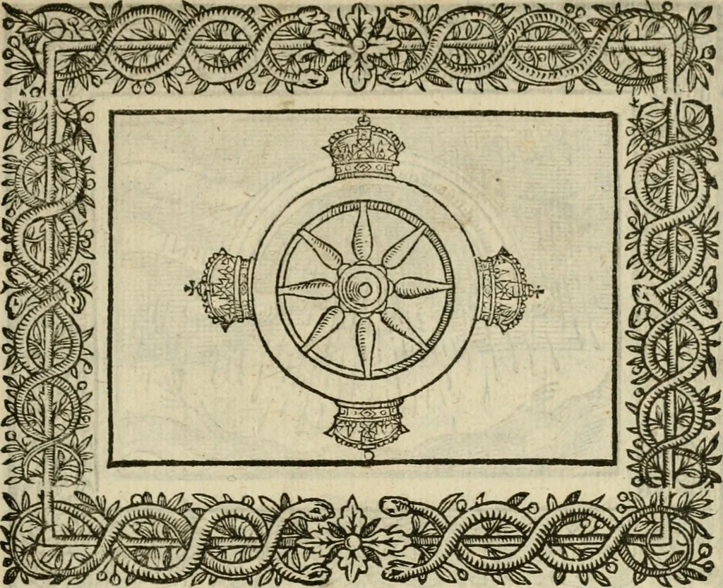 An illustration from Minerua Britanna, or, A garden of heroical deuises, furnished, and adorned with emblemes and impresa's of sundry natures : newly devised, moralized, and published, 1612, leaf 96