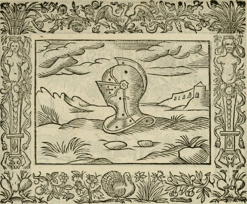 An illustration from Minerua Britanna, or, A garden of heroical deuises, furnished, and adorned with emblemes and impresa's of sundry natures : newly devised, moralized, and published, 1612, leaf 98