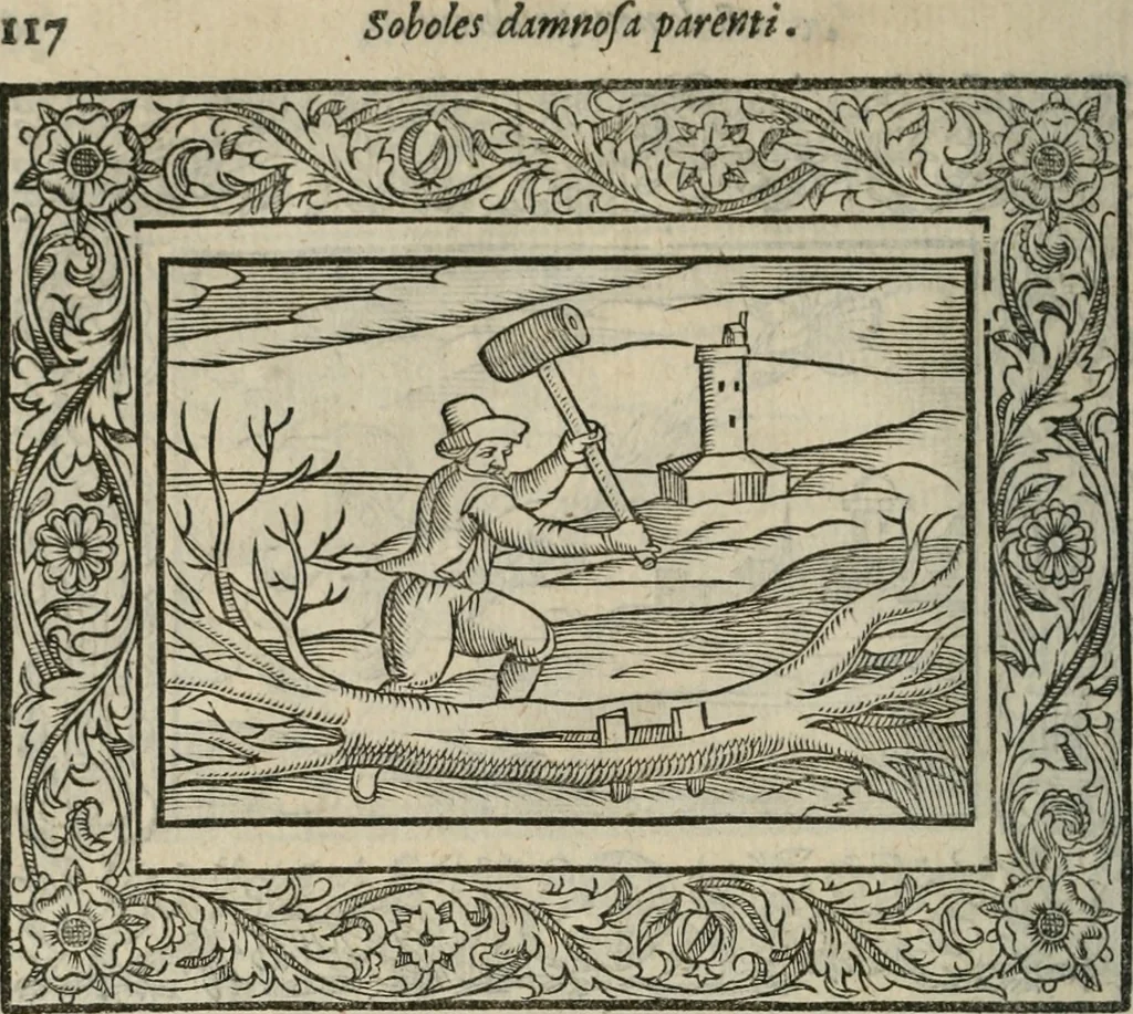 An illustration from Minerua Britanna, or, A garden of heroical deuises, furnished, and adorned with emblemes and impresa's of sundry natures,, 1612, leaf 147