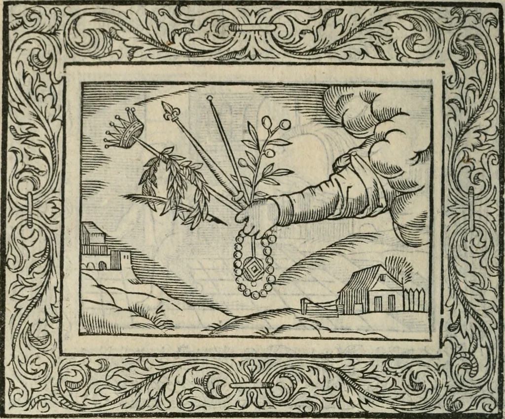 An illustration from Minerua Britanna, or, A garden of heroical deuises, furnished, and adorned with emblemes and impresa's of sundry natures,, 1612, leaf 151