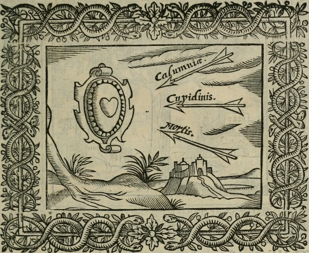 An illustration from Minerua Britanna, or, A garden of heroical deuises, furnished, and adorned with emblemes and impresa's of sundry natures,, 1612, leaf 196
