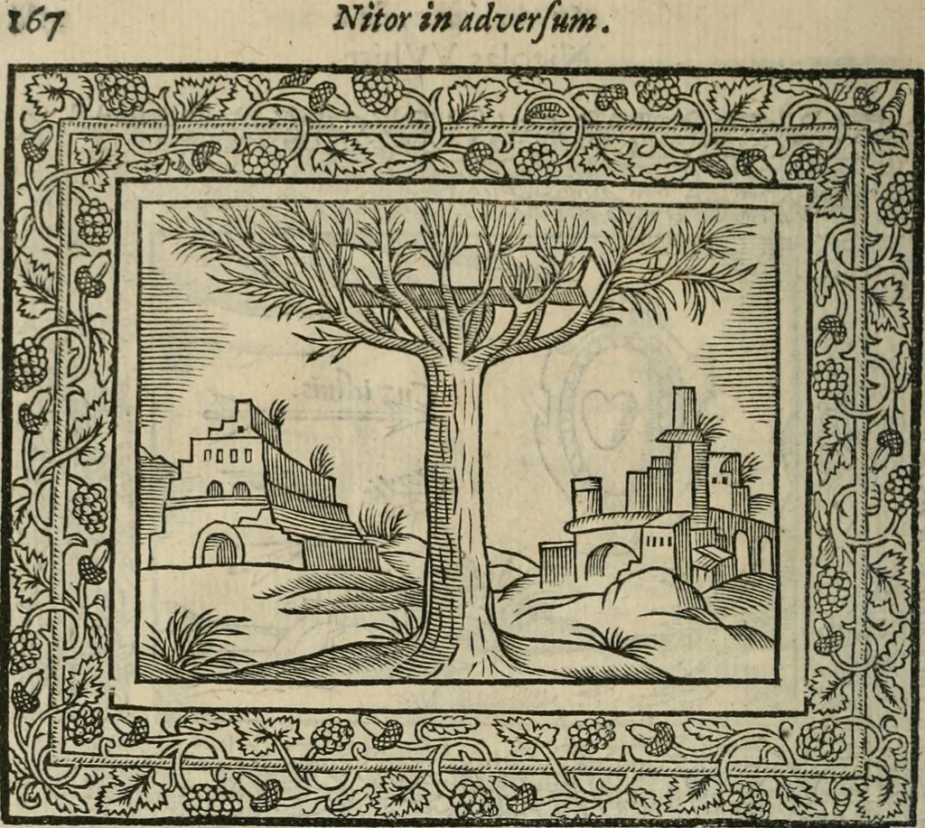 An illustration from Minerua Britanna, or, A garden of heroical deuises, furnished, and adorned with emblemes and impresa's of sundry natures,, 1612, leaf 197