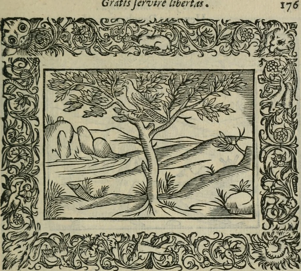 An illustration from Minerua Britanna, or, A garden of heroical deuises, furnished, and adorned with emblemes and impresa's of sundry natures,, 1612, leaf 206