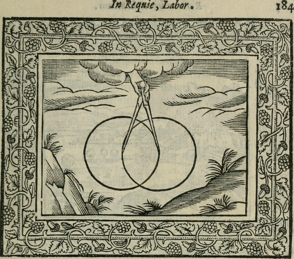 An illustration from Minerua Britanna, or, A garden of heroical deuises, furnished, and adorned with emblemes and impresa's of sundry natures,, 1612, leaf 214