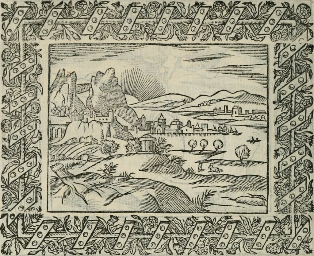 An illustration from Minerua Britanna, or, A garden of heroical deuises, furnished, and adorned with emblemes and impresa's of sundry natures,, 1612, leaf 215