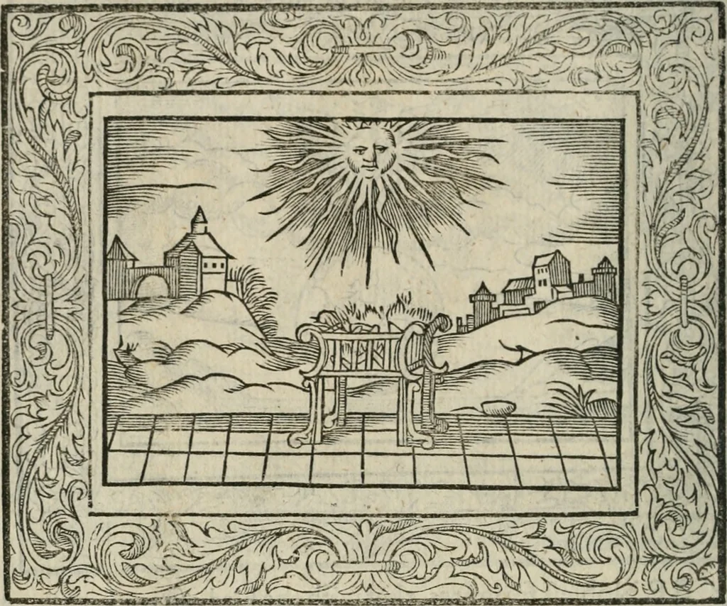 An illustration from Minerua Britanna, or, A garden of heroical deuises, furnished, and adorned with emblemes and impresa's of sundry natures,, 1612, leaf 55