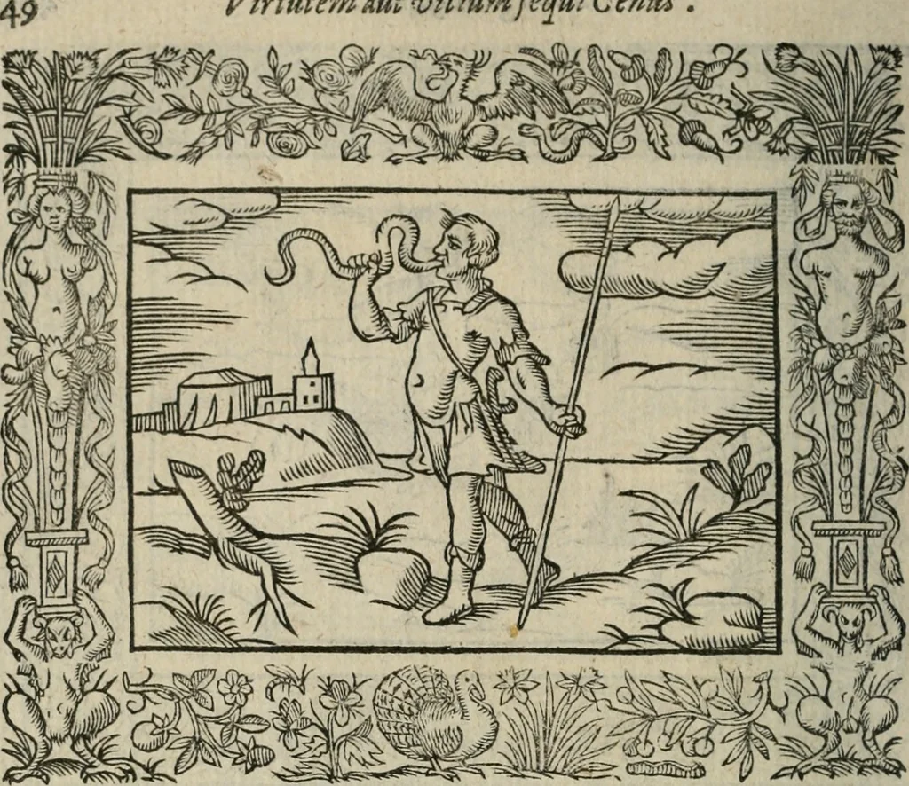 An illustration from Minerua Britanna, or, A garden of heroical deuises, furnished, and adorned with emblemes and impresa's of sundry natures,, 1612, leaf 75