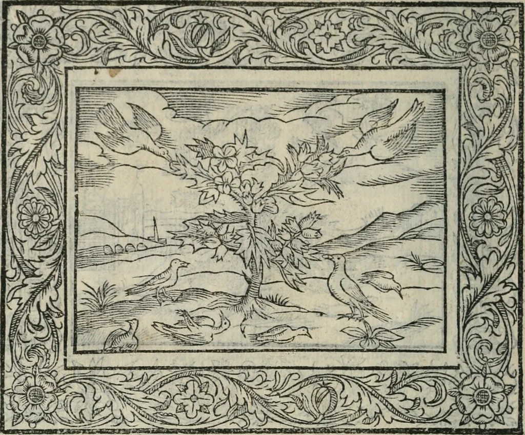 An illustration from Minerua Britanna, or, A garden of heroical deuises, furnished, and adorned with emblemes and impresa's of sundry natures,, 1612, leaf 77
