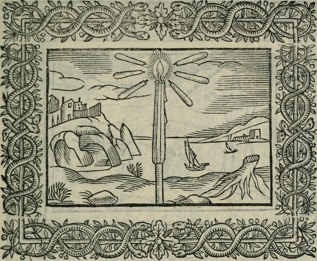 An illustration from Minerua Britanna, or, A garden of heroical deuises, furnished, and adorned with emblemes and impresa's of sundry natures,, 1612, leaf 78