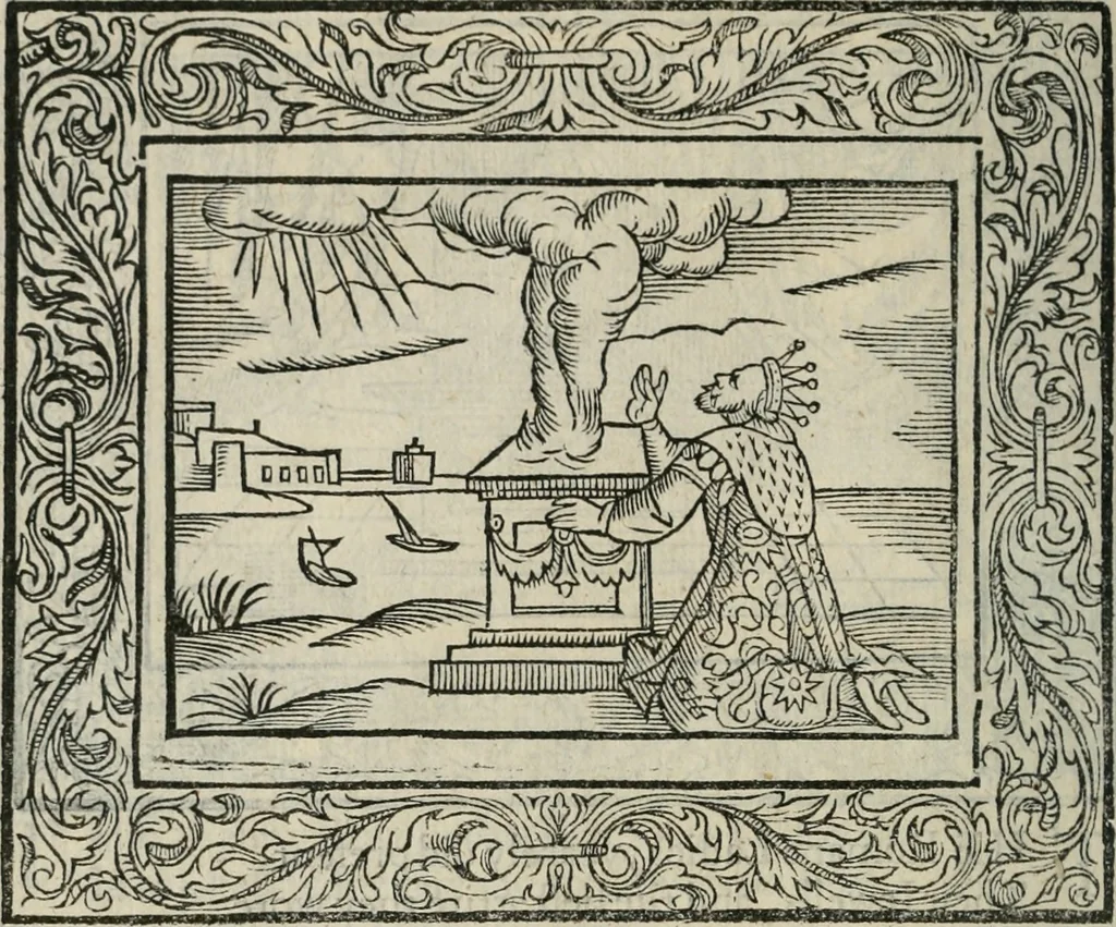 An illustration from Minerua Britanna, or, A garden of heroical deuises, furnished, and adorned with emblemes and impresa's of sundry natures,, 1612, leaf 91