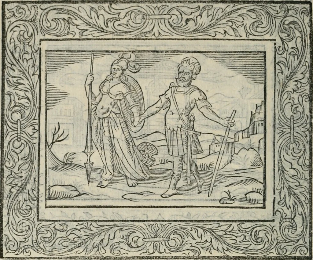 An illustration from Minerua Britanna, or, A garden of heroical deuises, furnished, and adorned with emblemes and impresa's of sundry natures,, 1612, leaf 95
