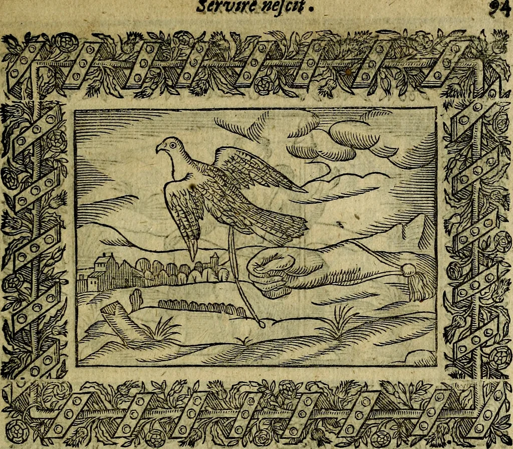 An illustration from Minerva Britanna Or A Garden Of Heroical Deuises, furnished, and adorned with Emblemes and Impresa's of sundry natures, 1612, leaf 114