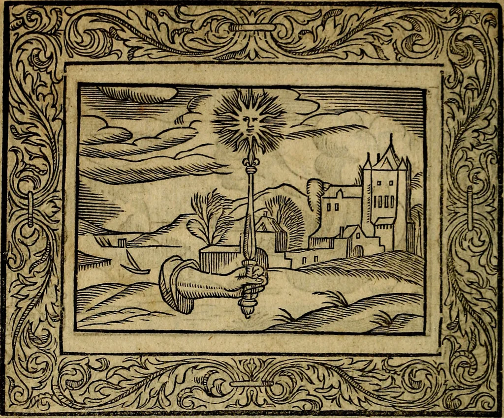 An illustration from Minerva Britanna Or A Garden Of Heroical Deuises, furnished, and adorned with Emblemes and Impresa's of sundry natures, 1612, leaf 129