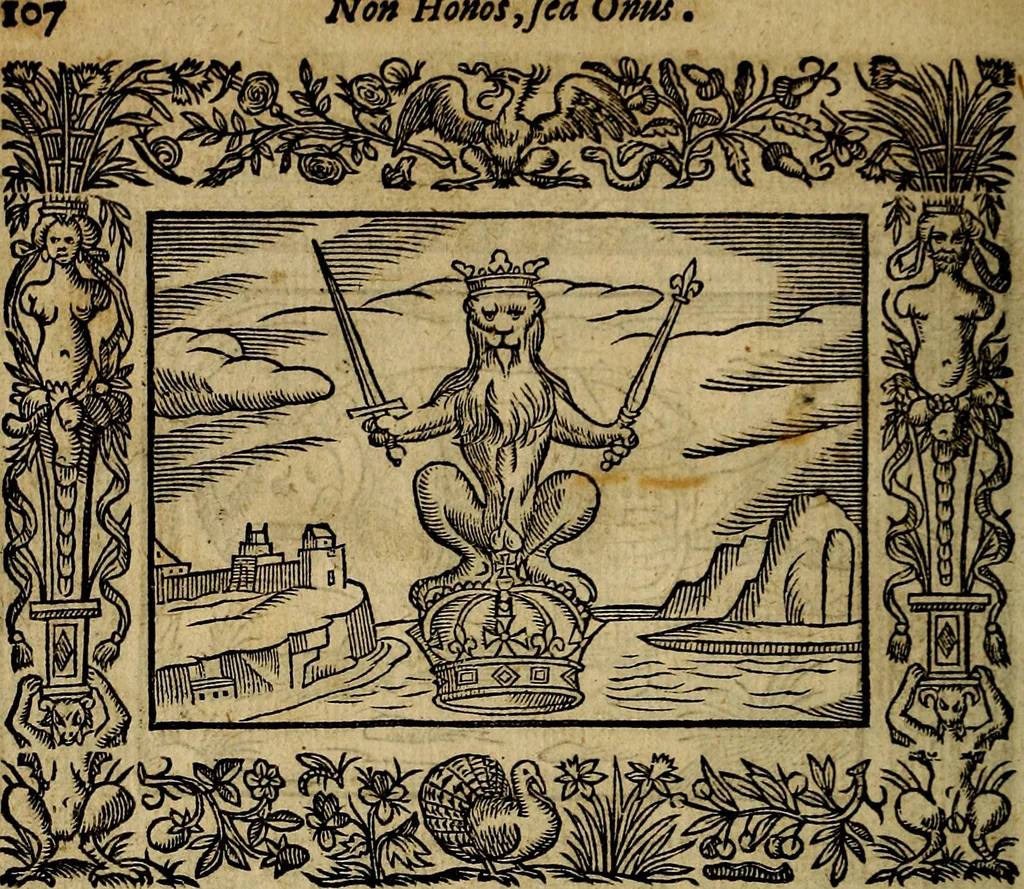 An illustration from Minerva Britanna Or A Garden Of Heroical Deuises, furnished, and adorned with Emblemes and Impresa's of sundry natures, 1612, leaf 131