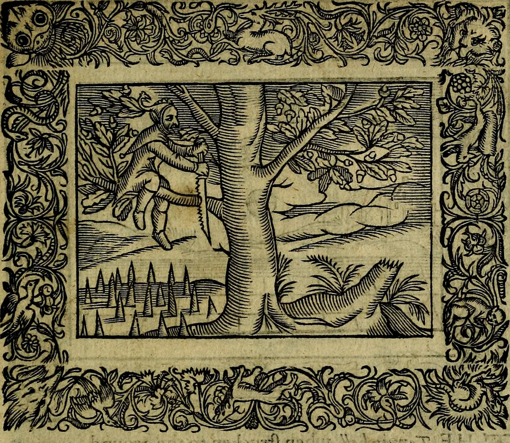 An illustration from Minerva Britanna Or A Garden Of Heroical Deuises, furnished, and adorned with Emblemes and Impresa's of sundry natures, 1612, leaf 136