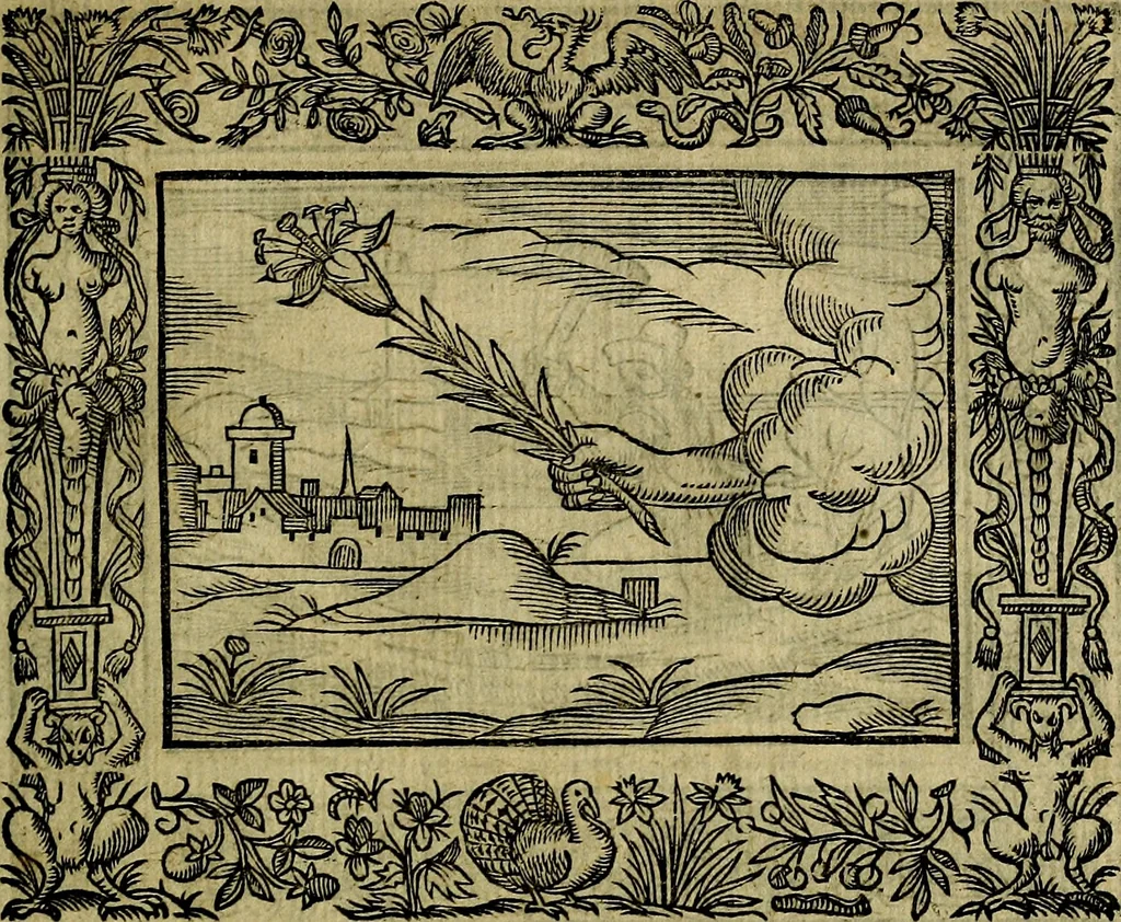An illustration from Minerva Britanna Or A Garden Of Heroical Deuises, furnished, and adorned with Emblemes and Impresa's of sundry natures, 1612, leaf 140