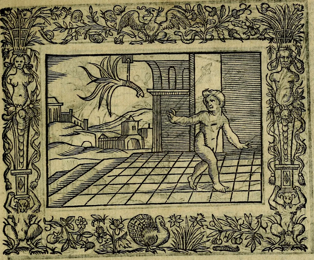 An illustration from Minerva Britanna Or A Garden Of Heroical Deuises, furnished, and adorned with Emblemes and Impresa's of sundry natures, 1612, leaf 144