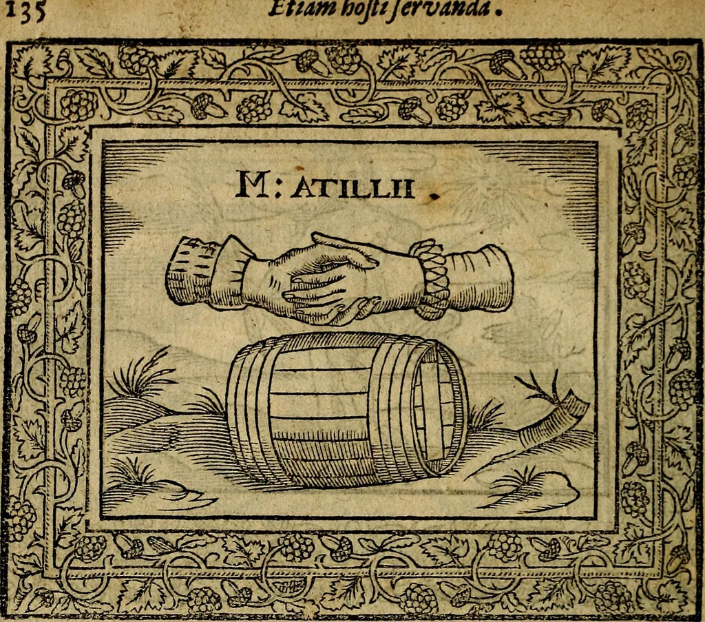 An illustration from Minerva Britanna Or A Garden Of Heroical Deuises, furnished, and adorned with Emblemes and Impresa's of sundry natures, 1612, leaf 159