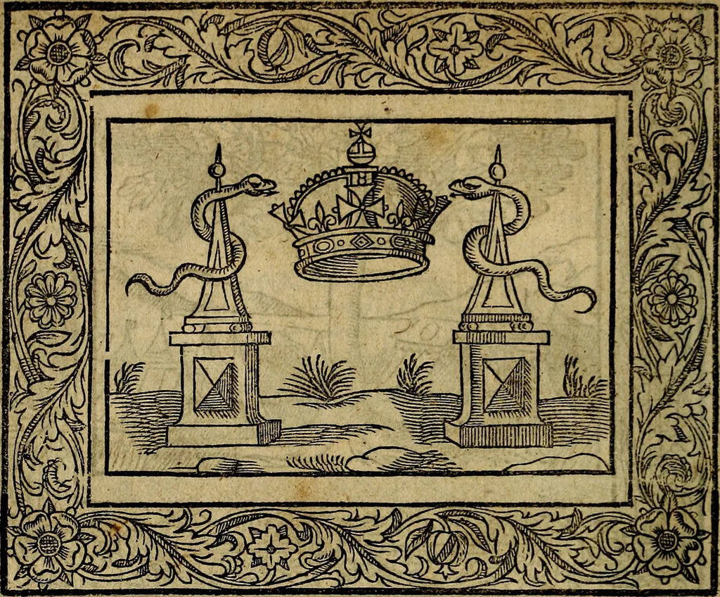 An illustration from Minerva Britanna Or A Garden Of Heroical Deuises, furnished, and adorned with Emblemes and Impresa's of sundry natures, 1612, leaf 161