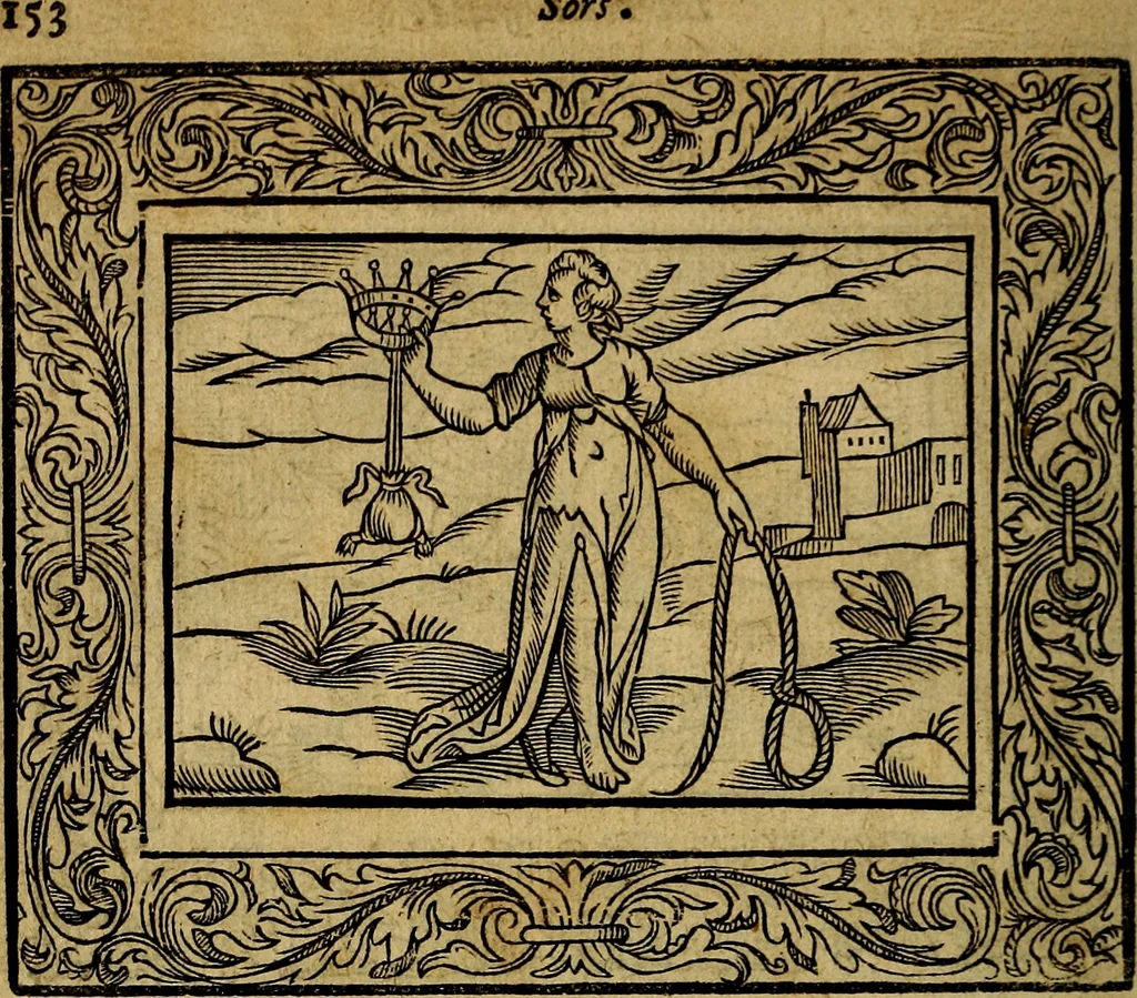 An illustration from Minerva Britanna Or A Garden Of Heroical Deuises, furnished, and adorned with Emblemes and Impresa's of sundry natures, 1612, leaf 177