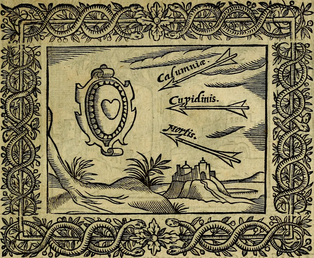 An illustration from Minerva Britanna Or A Garden Of Heroical Deuises, furnished, and adorned with Emblemes and Impresa's of sundry natures, 1612, leaf 190