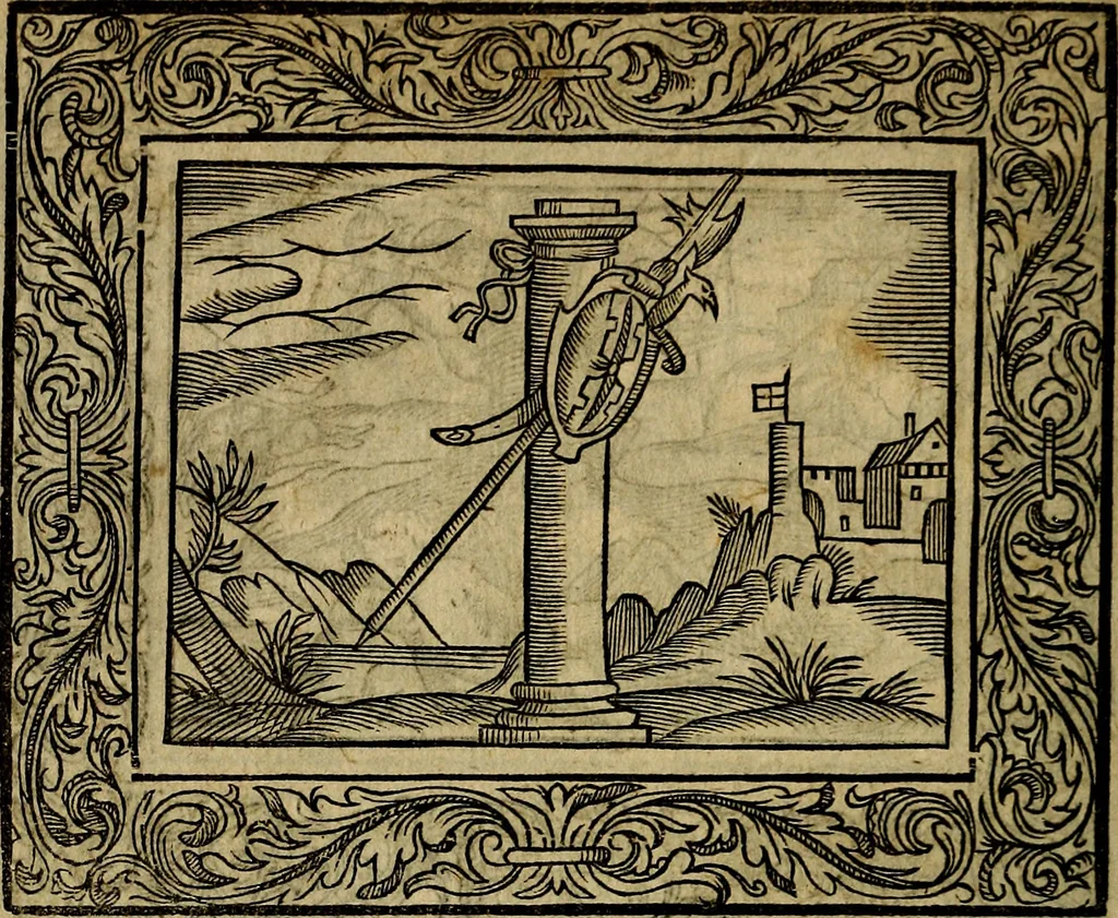An illustration from Minerva Britanna Or A Garden Of Heroical Deuises, furnished, and adorned with Emblemes and Impresa's of sundry natures, 1612, leaf 197