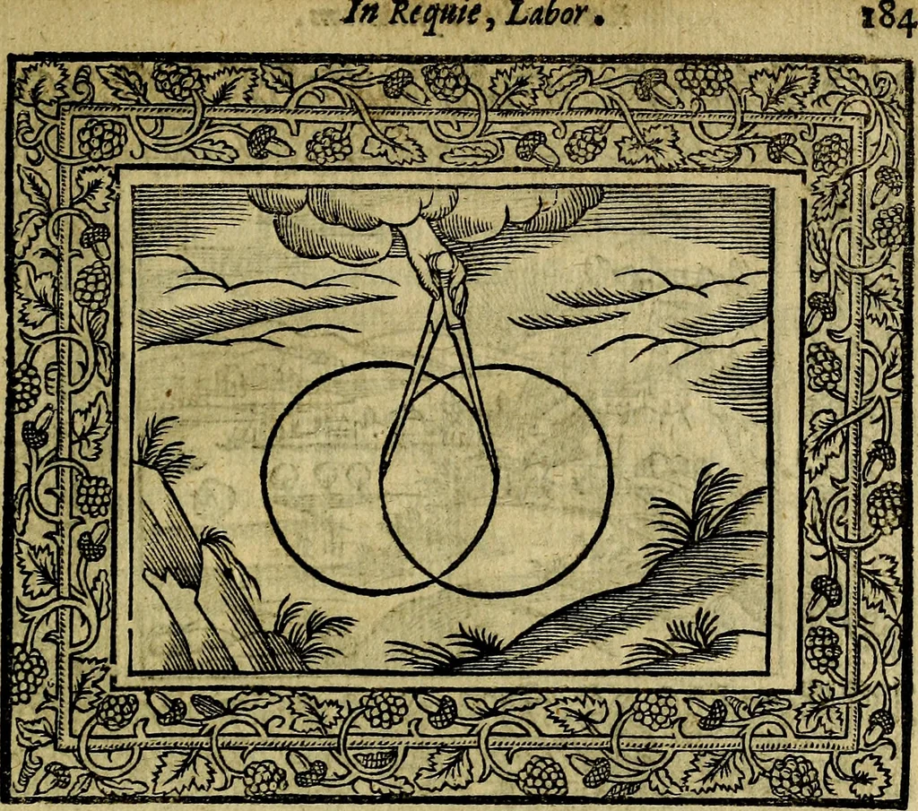 An illustration from Minerva Britanna Or A Garden Of Heroical Deuises, furnished, and adorned with Emblemes and Impresa's of sundry natures, 1612, leaf 208